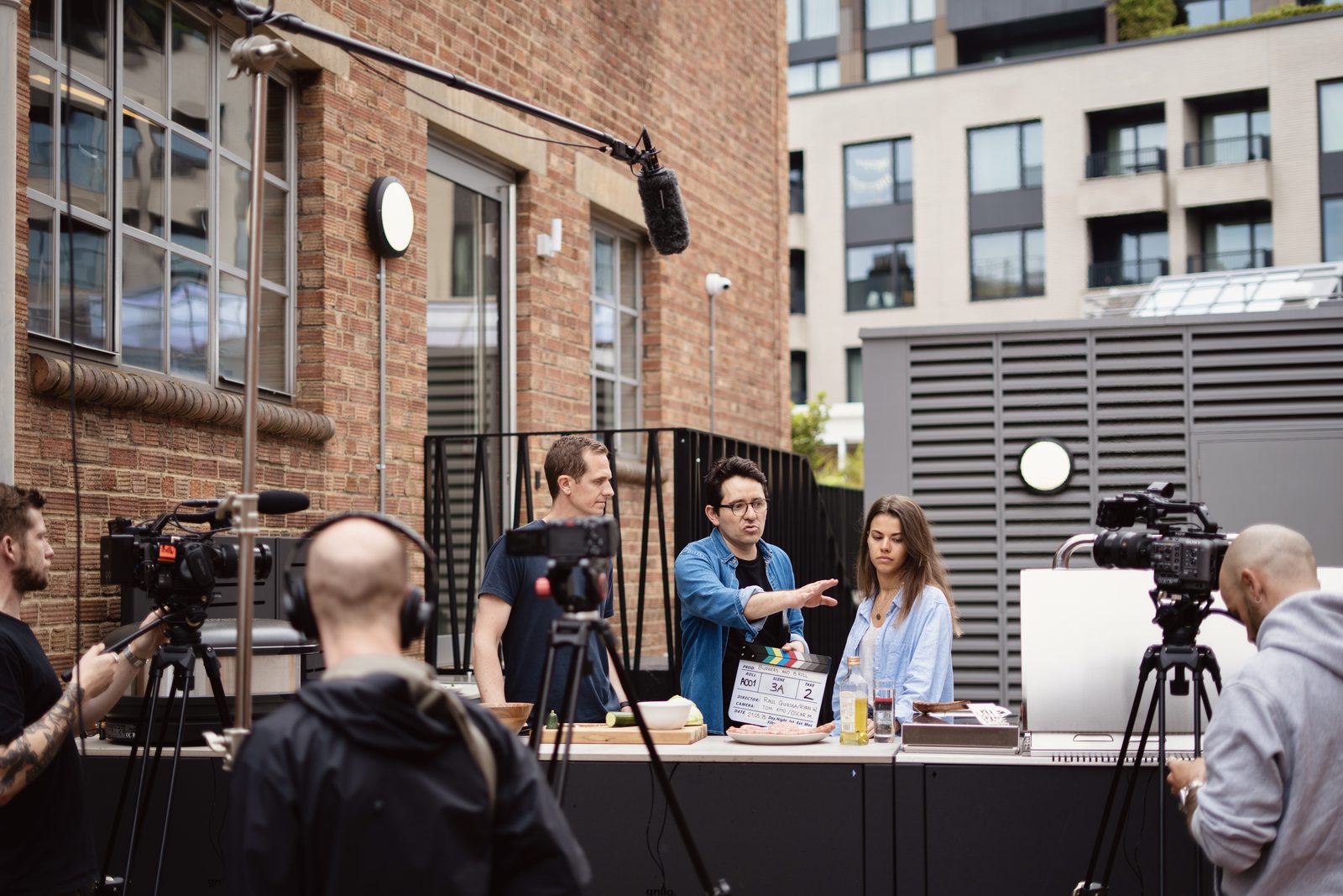 Raul directing on set